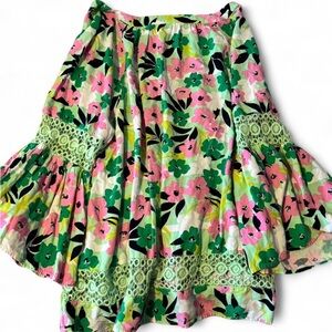 crown & ivy Floral Green and Pink Blouse